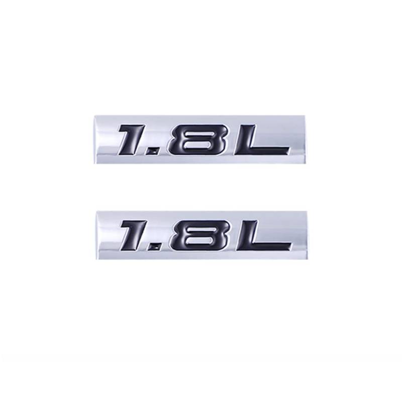 2 Stück 1,8 l Emblems Stick Logo Power Stroke Turbo Side Badge Namensschild Aufkleber Logo (Silber Schwarz) von SGW