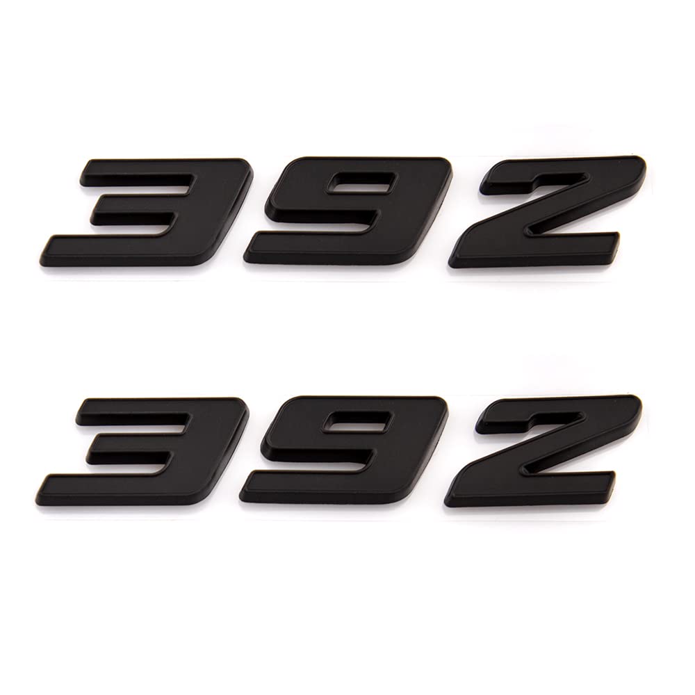 2 Stück 392 Emblem Aufkleber ABS Material Motor Abzeichen Auto Kofferraum (Schwarz) von SGW