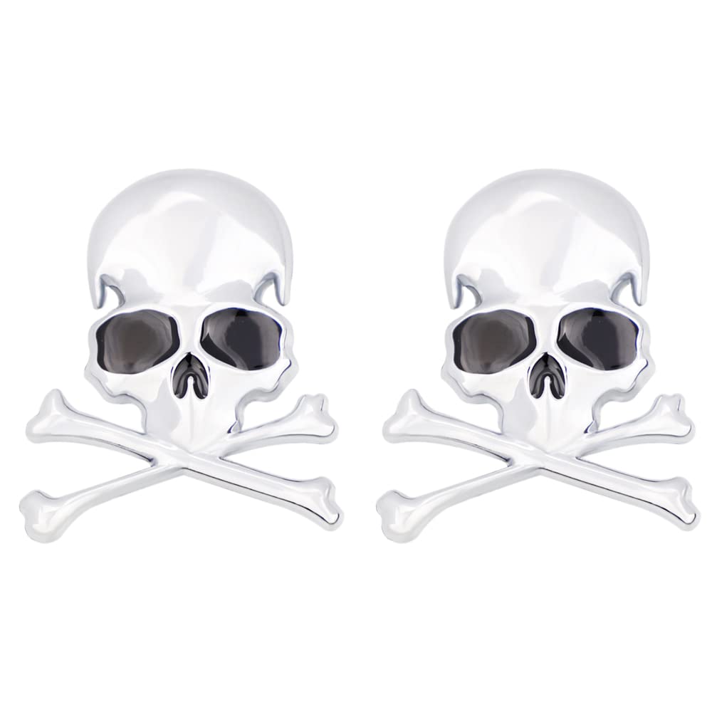 2 Stück 3D Schädel Zink Legierung Metall Auto Aufkleber Schädel Emblem Abzeichen Auto Styling Aufkleber Zubehör für Auto Motorrad Schwarz 2 Stück 3D Schädel Zink Legierung Metall Auto Aufkleber Schädel Emblem Abzeichen Auto Styling Aufkleber Zubehör für Auto Motorrad Schwarz von SGW