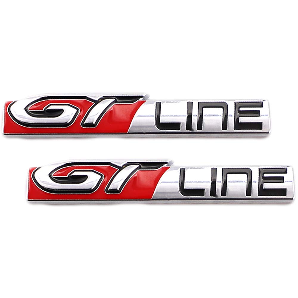 2 Stück GT Line Emblem 2017 2018 2019 Autozubehör für 3008 5008 GT Line Auto Logo Abzeichen Dekorativ (Silber) von SGW
