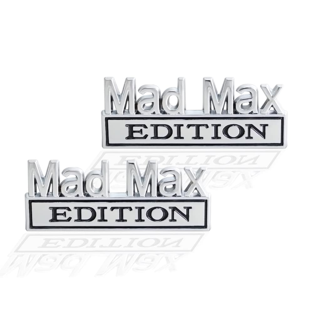 2 Stück MAD MAX Edition Emblem Auto LKW Ersatz für Universal Fahrzeug Auto LKW SUV (Silber) von Lupsty