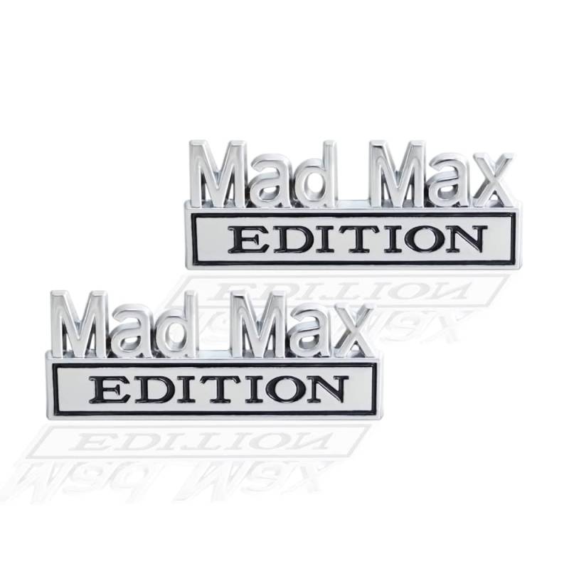 2 Stück MAD MAX Edition Emblem Auto LKW Ersatz für Universal Fahrzeug Auto LKW SUV (Silber) von Lupsty