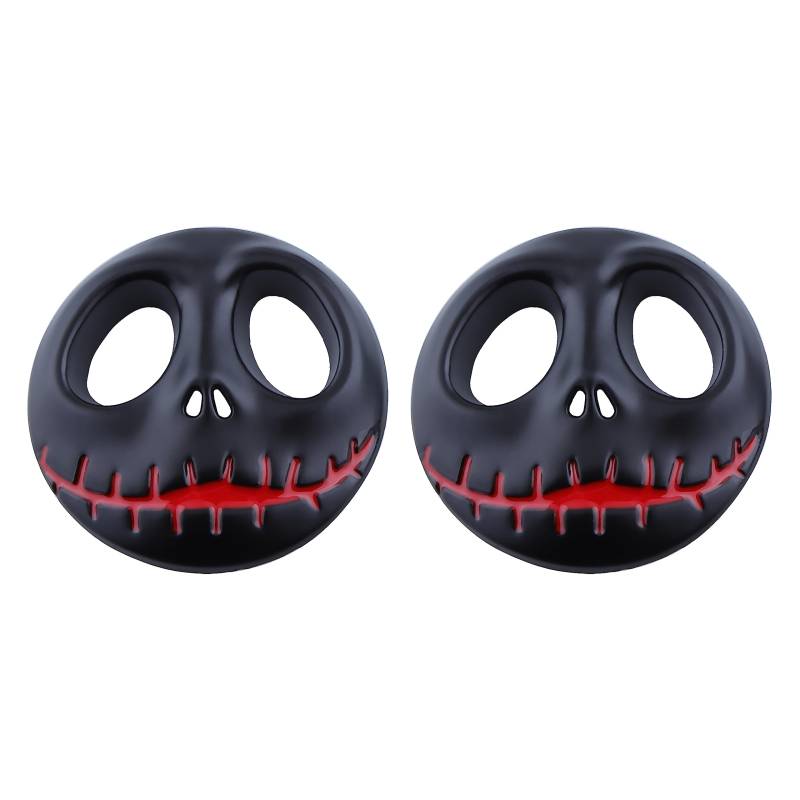 2 Stück Skull Emblem Logo Aufkleber für alle Fahrzeuge Gepäckfächer Türen und Fenster (schwarz-rot) von ZOUXO