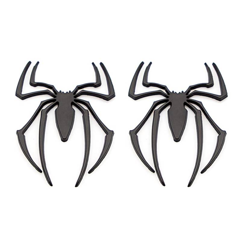 2 Stück Spinne Emblem Auto Logo Aufkleber Abzeichen Spinne Aufkleber (Schwarz) von WEISI