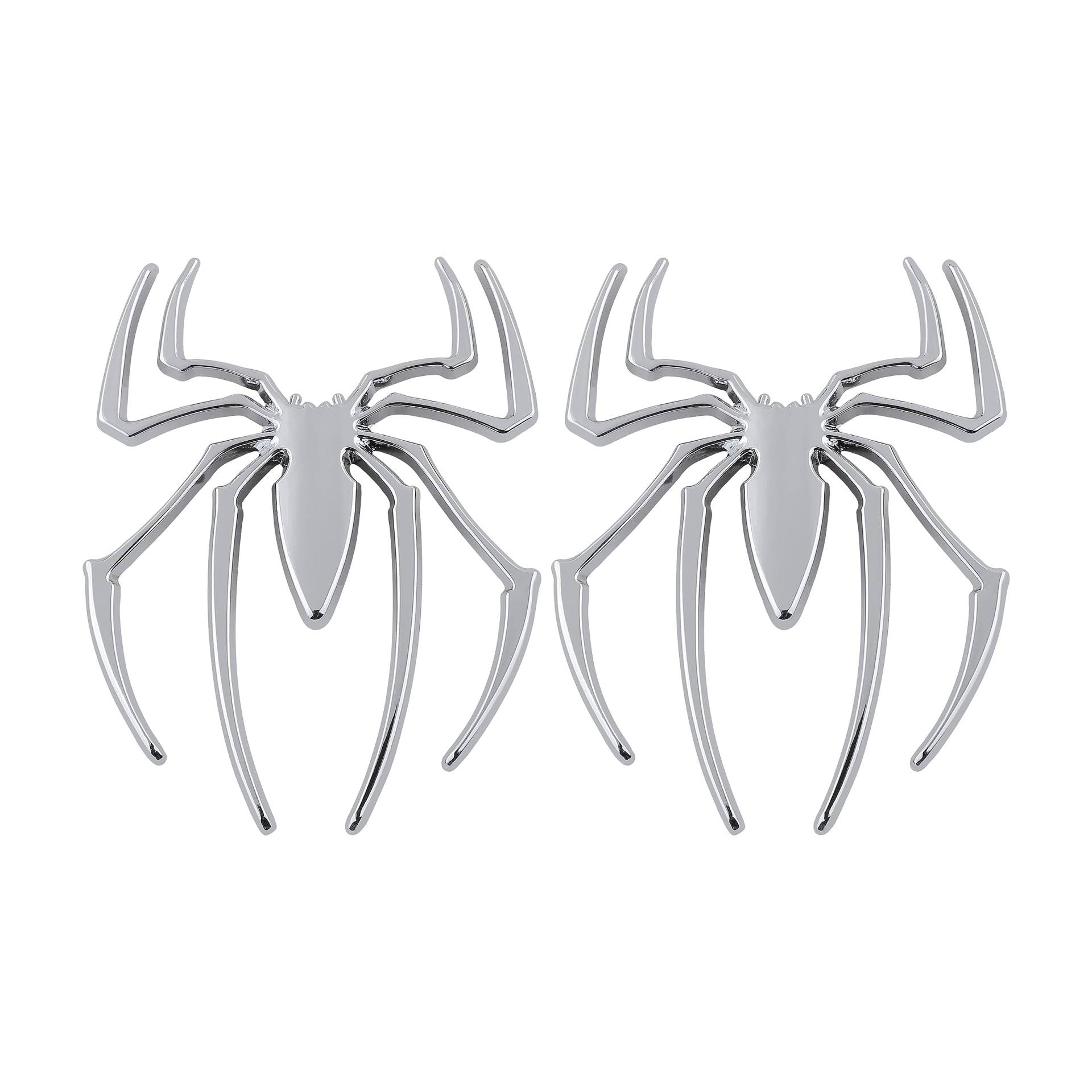 2 Stück Spinne Emblem Auto Logo Aufkleber Abzeichen Spinne Aufkleber (Silber) von SGW