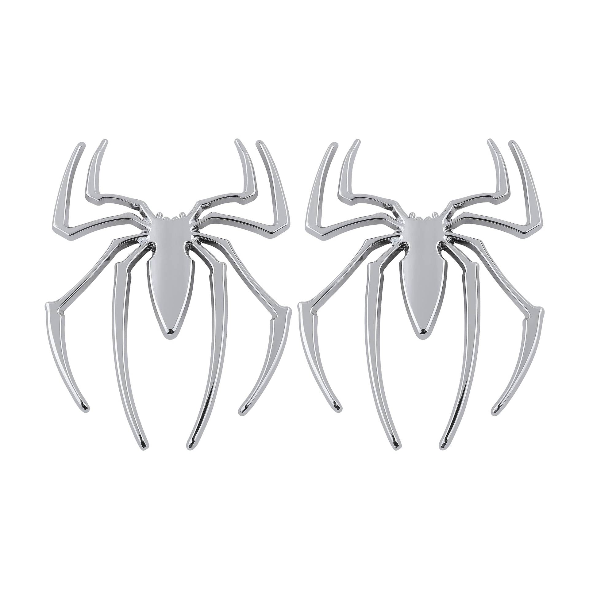 2 Stück Spinne Emblem Auto Logo Aufkleber Abzeichen Spinne Aufkleber (Silber) von WEISI