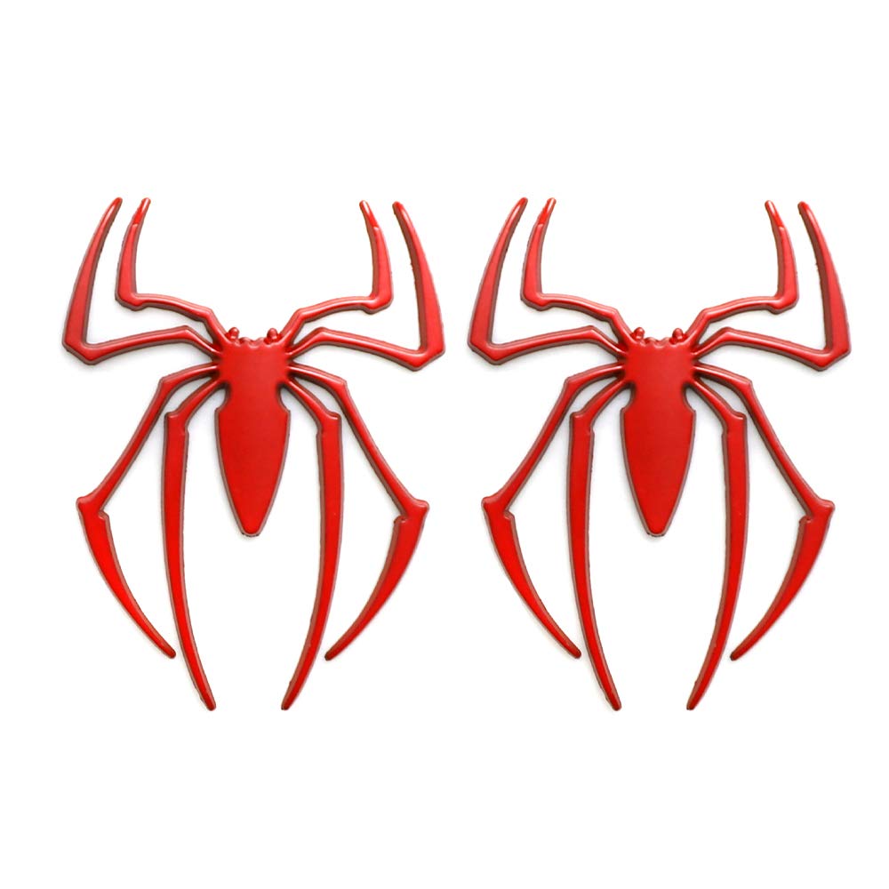 2 Stück Spinnen-Emblem Muster Auto Aufkleber 3D Metall Spinne Emblem Aufkleber Selbstklebend Abzeichen Aufkleber für Autofenster (rot) von SGW