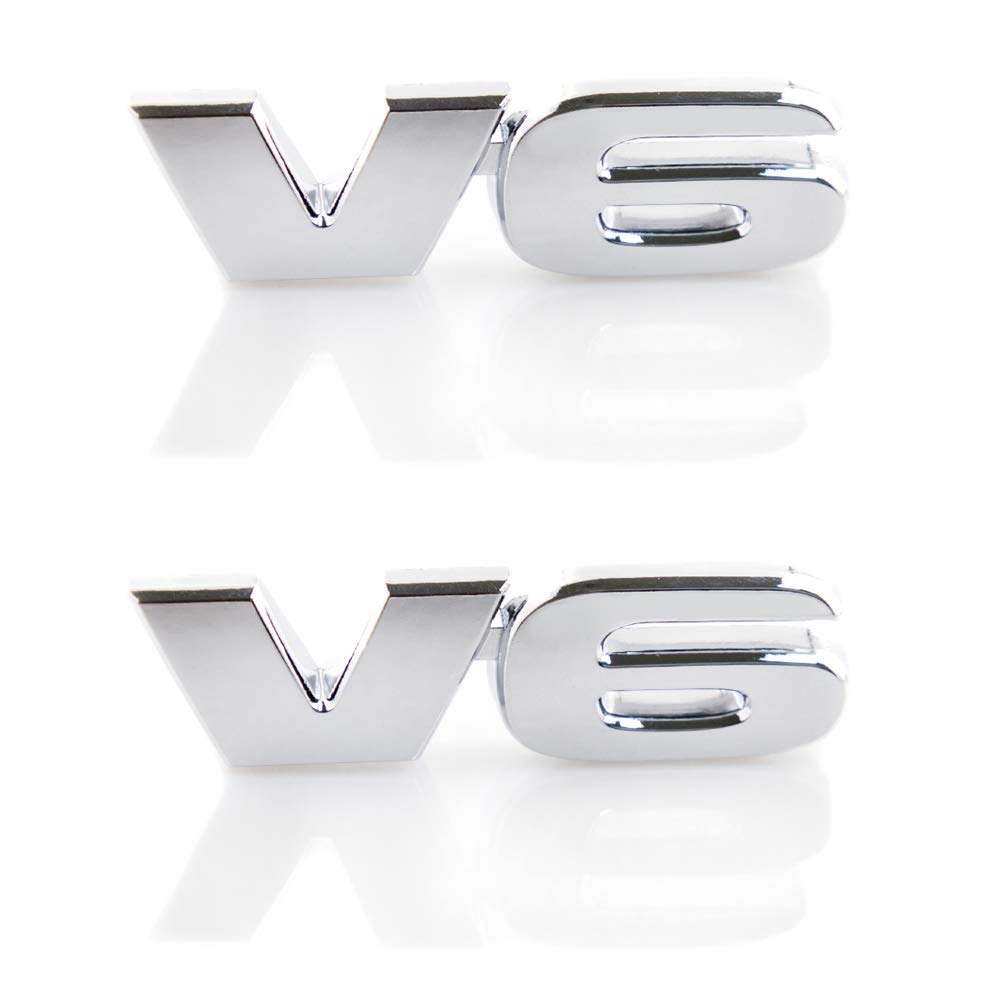 2 Stück V6 Edition Emblem Anwendbar für alle Fahrzeugtüren Karosseriegepäck und andere Gegenstände (Silber) von SGW
