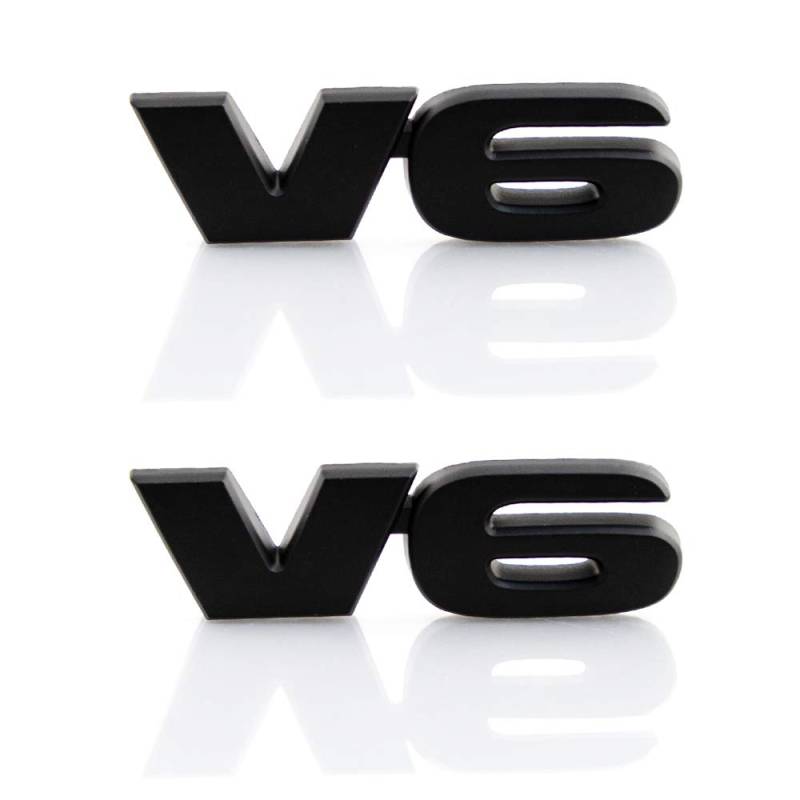 2 Stück V6 Edition Emblem Anwendbar für alle Fahrzeugtüren Karosseriegepäck und andere Gegenstände (schwarz) von SGW