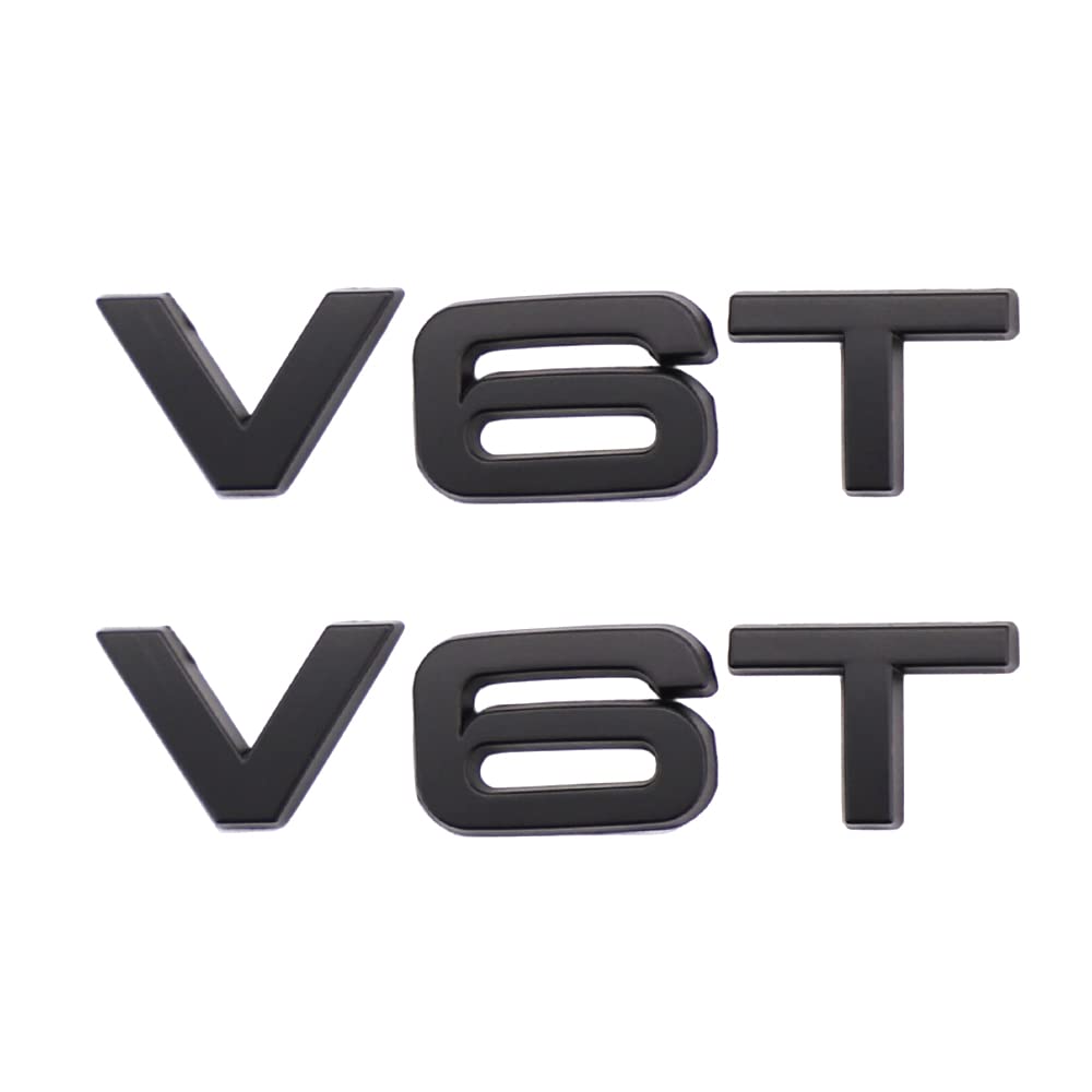2 Stück V6T Emblem Aufkleber ist anwendbar für alle Fahrzeug-Kofferraumtüren und Fensterdekoration (schwarz) von SGW
