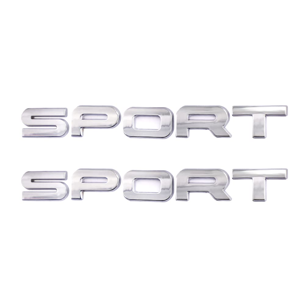 2x Sport Emblem Auto Aufkleber Abzeichen Auto Kofferraum Heckklappe Auto Aufkleber (Silber) von SGW