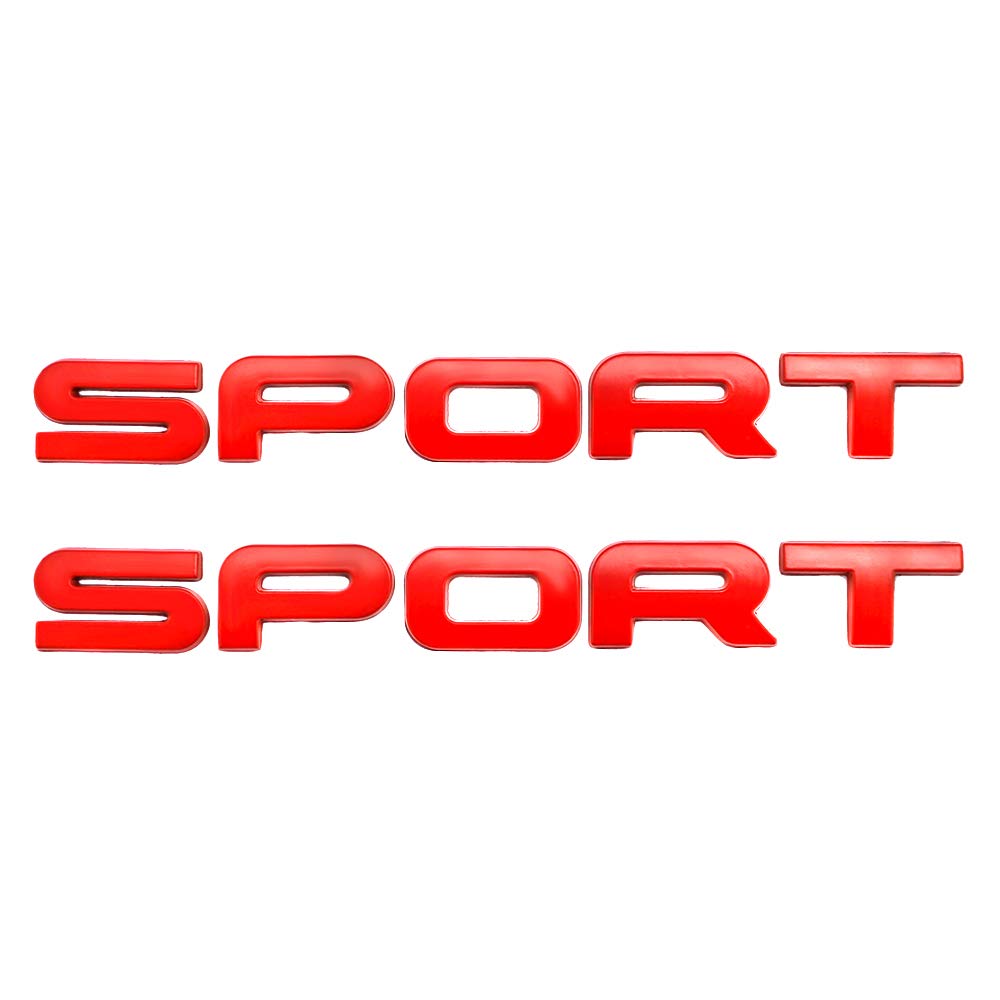 2 x 3D-Metall-Sport-Emblem, Logo, Auto, Kofferraum, Heckklappe, Emblem, Auto-Aufkleber (rot) von SGW