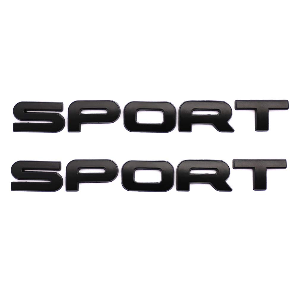 2 x 3D-Metall-Sport-Emblem, Logo, Kofferraum, Heckklappe, Aufkleber, Autoaufkleber, Schwarz von QOWRKRQ