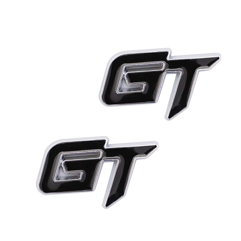 2 x GT Emblem Logo Auto Emblem Premium 3D Badge Auto Racing Car Aufkleber Grand Tourer Aufkleber (schwarz) von SGW