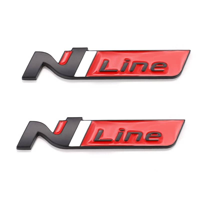 2 x N Line Emblem Aufkleber Logo Aufkleber Emblem Dekoration Aufkleber Auto Abzeichen Emblem (Schwarz Rot) von SGW