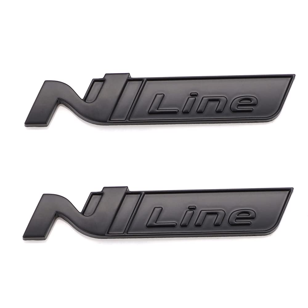 2 Stück N-Line-Emblem-Aufkleber, Logo-Aufkleber, Emblem, Dekoration, Auto-Abzeichen, Emblem (schwarz) von Kemiuu