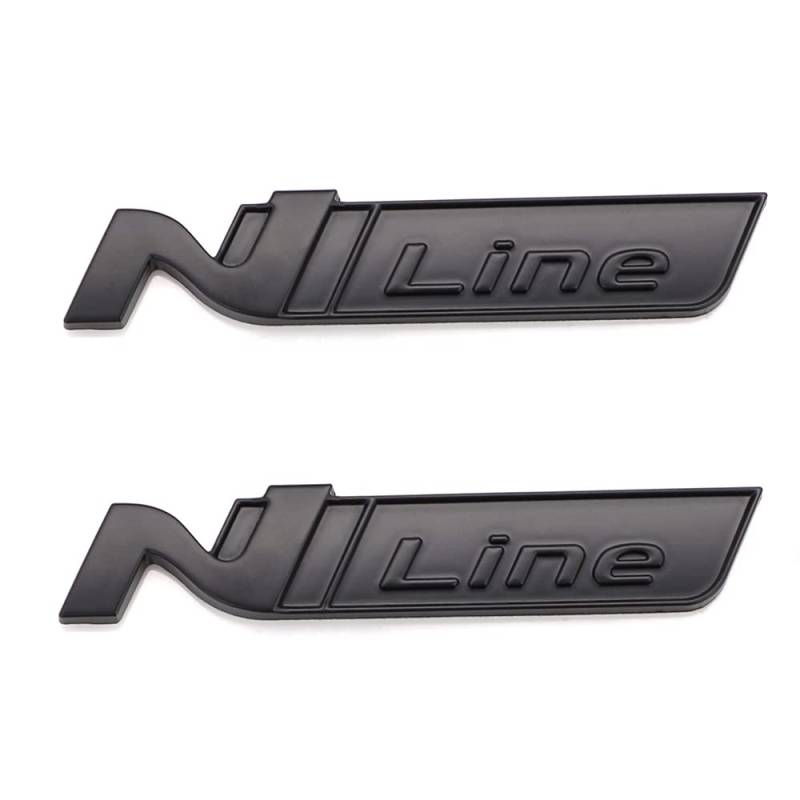 2 Stück N-Line-Emblem-Aufkleber, Logo-Aufkleber, Emblem, Dekoration, Auto-Abzeichen, Emblem (schwarz) von Kemiuu