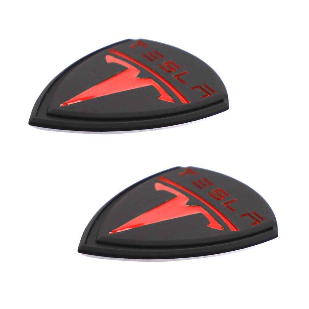 2 x Tesla Emblem Aufkleber Logo Paste ist anwendbar für alle Fahrzeuge mit starker Haftung (schwarz) von SGW