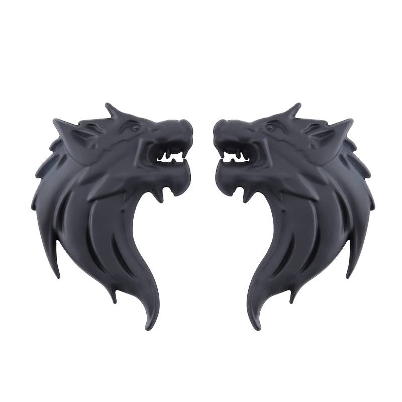 2x Wolfskopf Emblem Auto Aufkleber Wolf Aufkleber Windschutzscheiben Dekoration für Autos (schwarz) von SGW