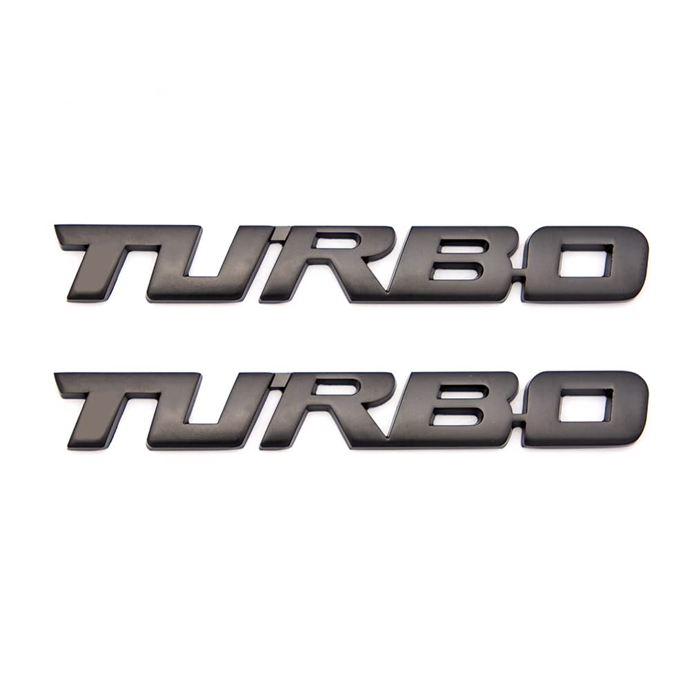 3D-Metall-Turbo-Emblem, Auto-Seitenblech, Heckklappe, Abzeichen, Turbo-Emblem, Ersatz für universelle Autos (schwarz) von SGW