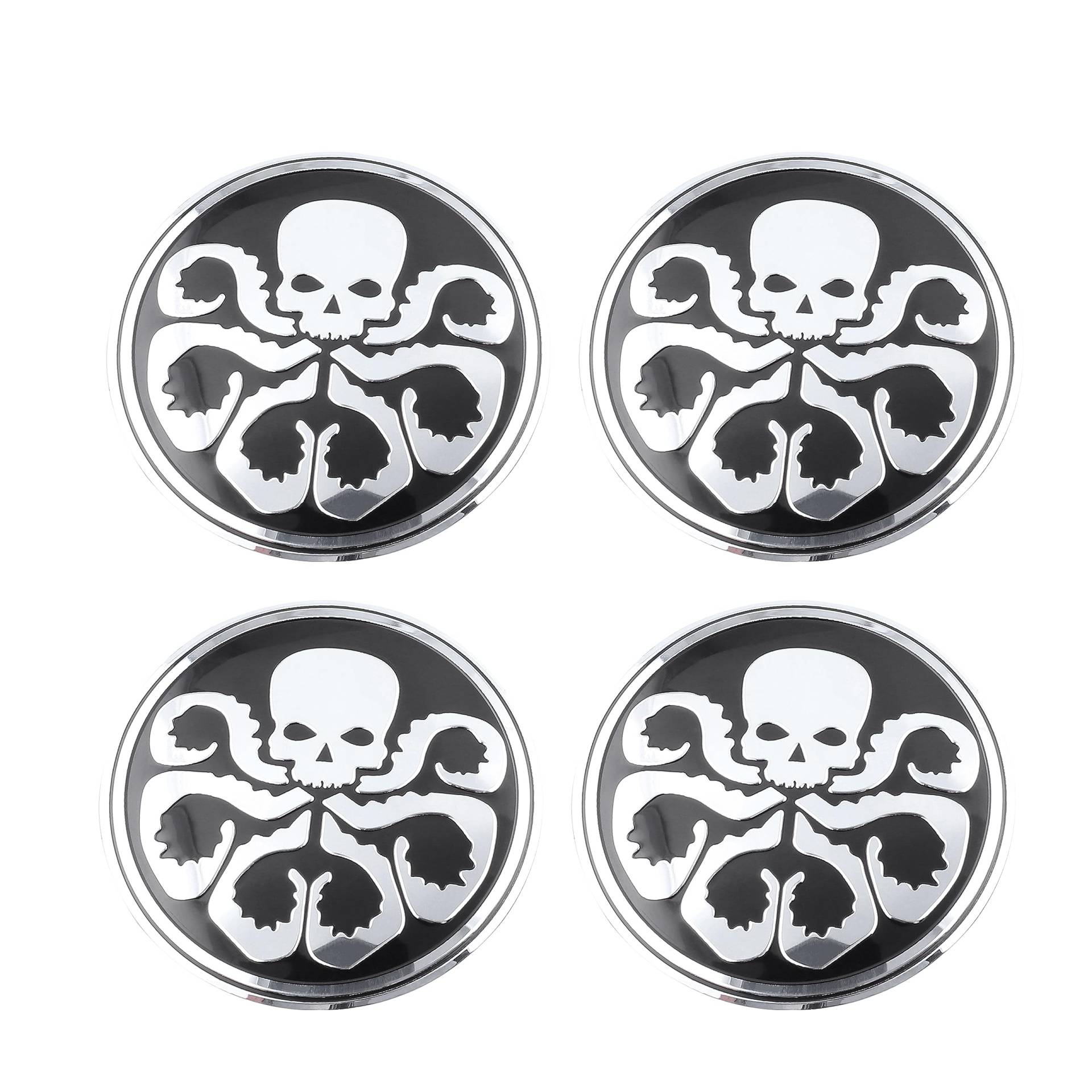 4 Stück Radnabenkappen Mittelabdeckung Emblem Abzeichen Aufkleber für Hydra Radnabenkappen Aluminiumlegierung (schwarz) von SGW