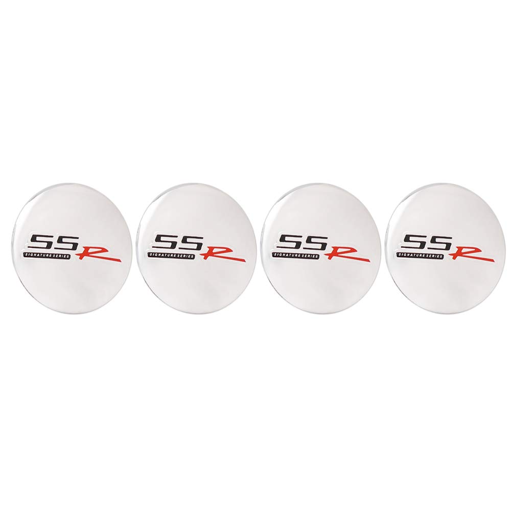 4 x Radnabendeckel für SSR Radnabenabdeckung, Aufkleber, Autoaufkleber, Auto-Abzeichen, Emblem (silberfarben) von SGW