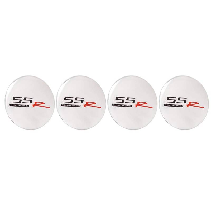 4 x Radnabendeckel für SSR Radnabenabdeckung, Aufkleber, Autoaufkleber, Auto-Abzeichen, Emblem (silberfarben) von SGW