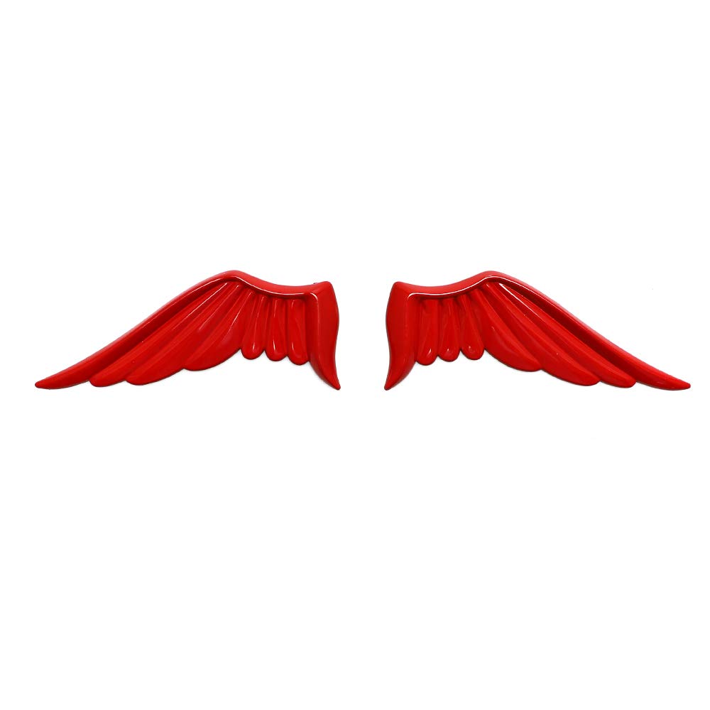 Ein Paar Flügel Emblem Logo Aufkleber für alle Fahrzeuggepäckfächer Türen und Fenster (rot) von SGW