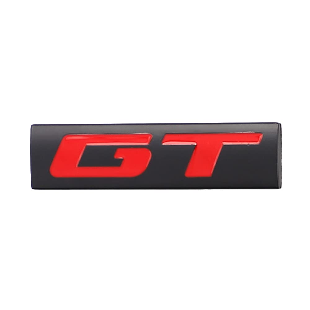 GT Emblem Auto Emblem Hubraumwaage 3D Grand Tourer Abzeichen Auto Tür Fender Sticker Seitenaufkleber (Schwarz Rot) von SGW