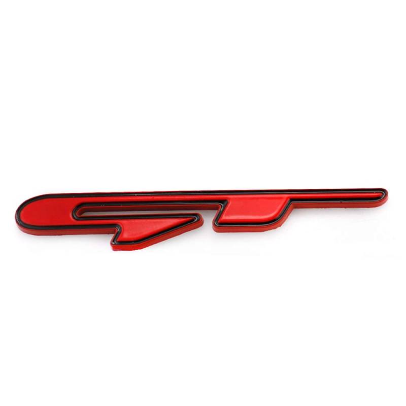 GT Emblem Metall Chrom Abzeichen Auto Kotflügel Kofferraumdeckel Kurzes Logo SUV Coupe 3D Aufkleber Aufkleber (Schwarz Rot) von SGW