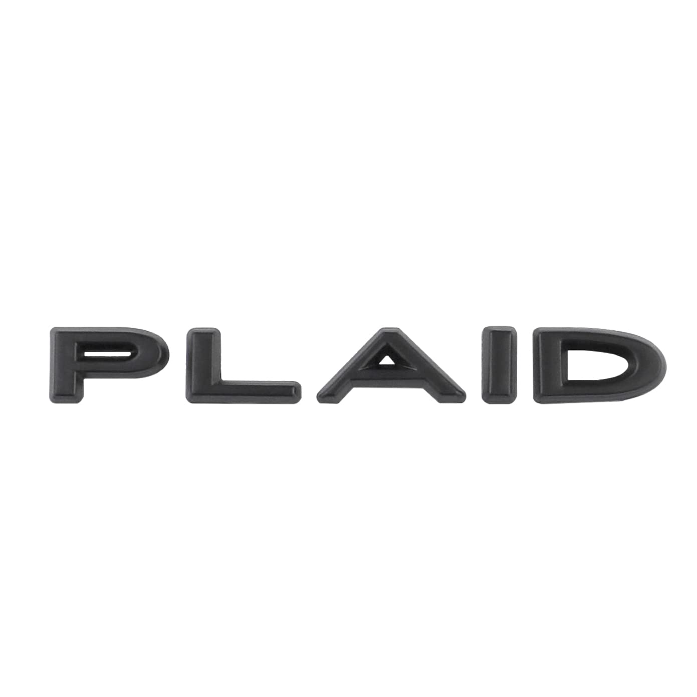 PLAID Emblem Aufkleber für Tesla Model 3/X Modell S/Y Trunk Tail Letters Emblem Badge Styling Aufkleber Trim Zubehör (Schwarz) von SGW