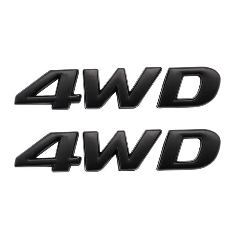 SGW 4WD Embleme Dekoration Aufkleber Emblem 3D Metall Auto Aufkleber Aufkleber Schriftzug Auto Karosserie Heckklappe Abzeichen für alle Autos (schwarz) von SGW