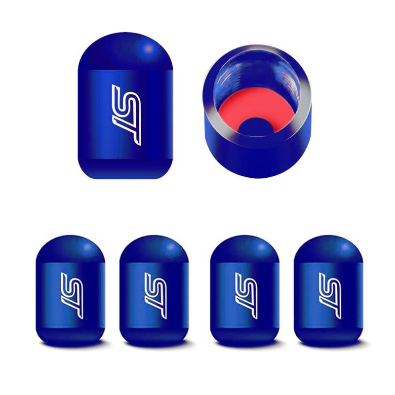 ST-Ventilkappen für Autoreifen, universelle Passform, für Auto, Kofferraum, Dekoration, Metall (blau) von SGW