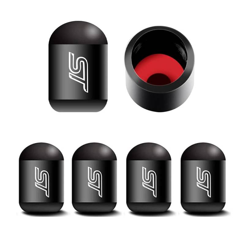 ST-Ventilkappen für Autoreifen, universelle Passform für Auto, Kofferraum, Dekoration, Metall (schwarz), 4 Stück von SGW