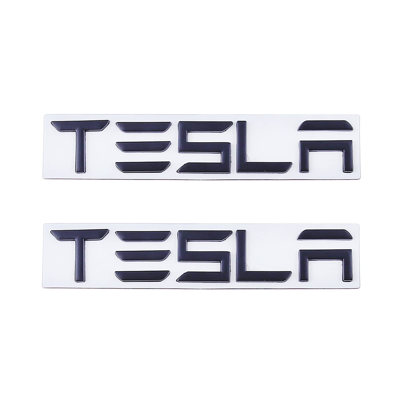 Tesla Emblem Aufkleber Auto 3D Metall Logo Aufkleber Für Tesla Modell 3/X Modell S/Y Kofferraum Buchstaben Emblem Badge Styling Aufkleber Trim Zubehör (Silber) von SGW