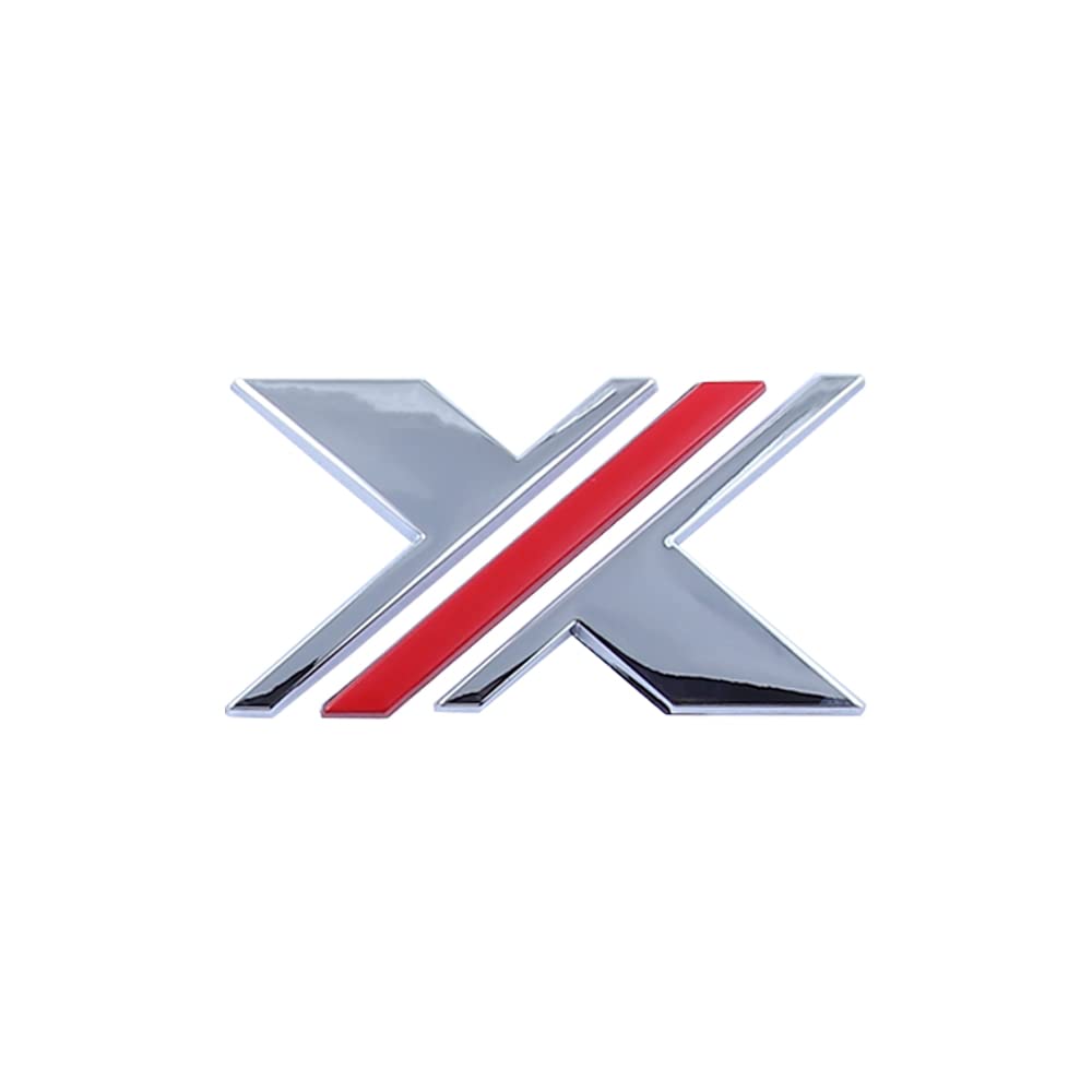 X-Emblem Applicable to the New Modified Car Logo X-POWER MGX Lettering Body Side Logo Rear Bumper Sticker (Silber Red) von SGW