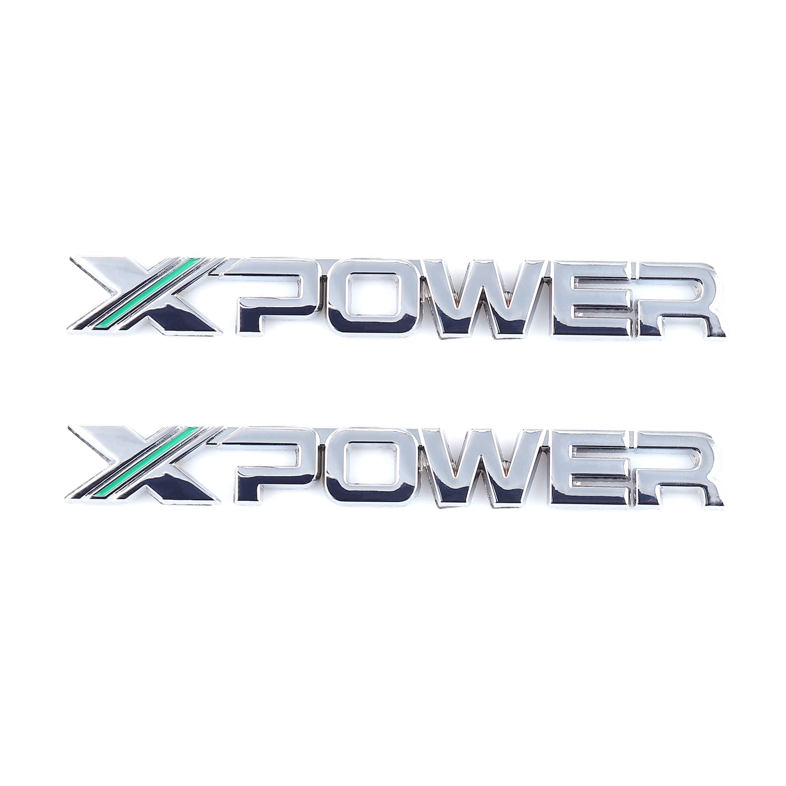 X Emblem Logo Schriftzug Karosserie Seite Heckstoßstange Autoaufkleber (Silber Grün) 2 Stück von SGW