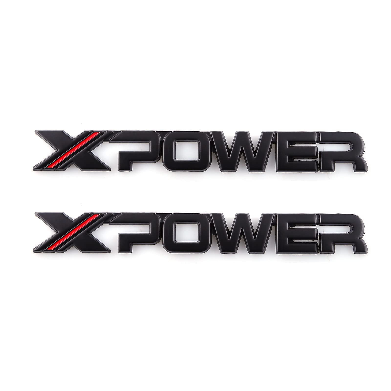 X-Power Auto-Aufkleber mit Logo-Schriftzug, Schwarz / Rot, 2 Stück von SGW