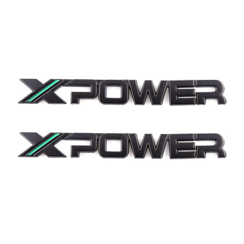 X-Power Autoaufkleber mit Logo-Schriftzug, Schwarz / Grün, 2 Stück von SGW