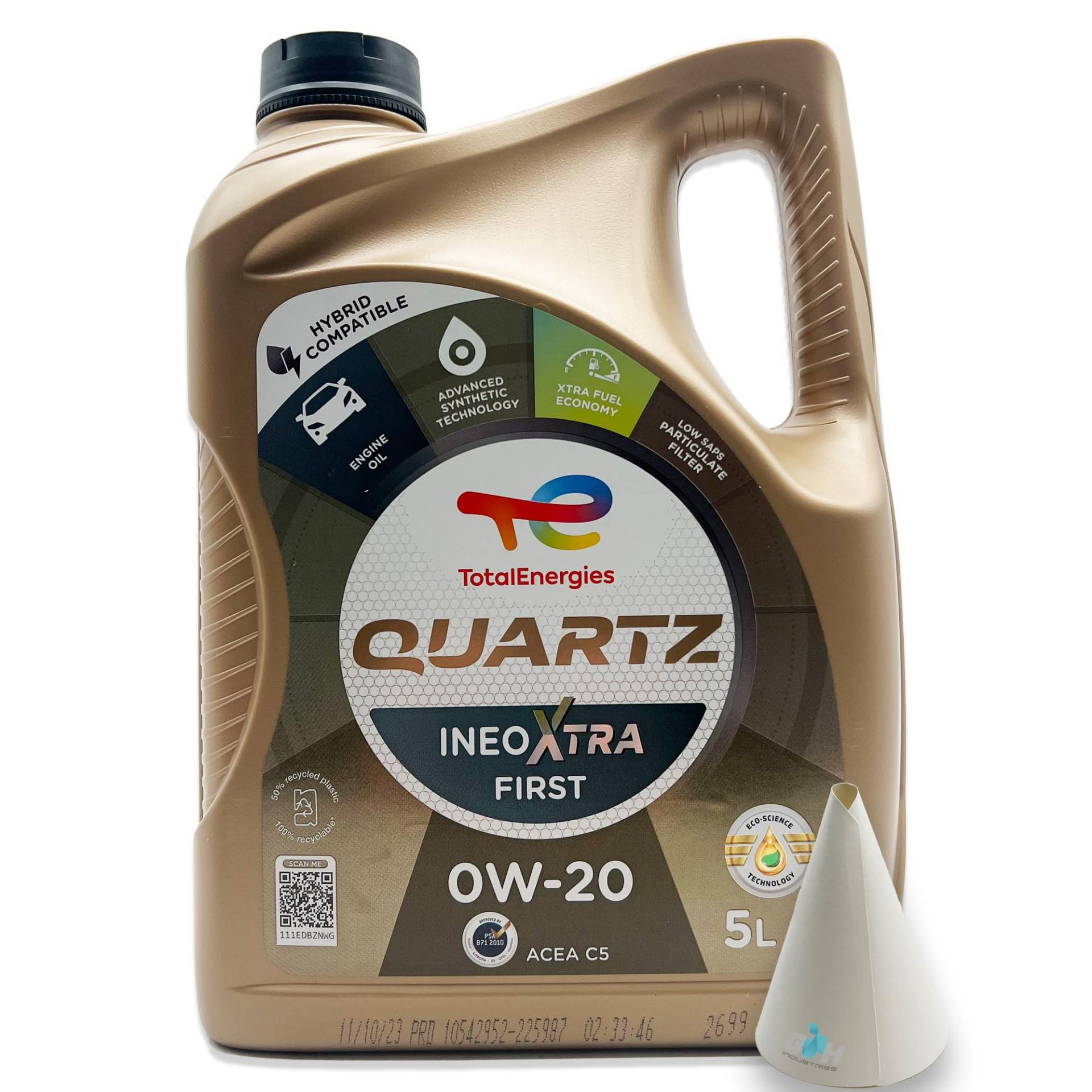 5 L Total Quartz Ineo Xtra First 0W-20 | passend für | PSA B71 2010 | Opel/Vauxhall OV 040 1547 - A20 | 5 Liter | Motoröl | Motorenöl | mit Trichter | weitere Empfehlungen siehe Artikelbeschreibung von SGplusMH