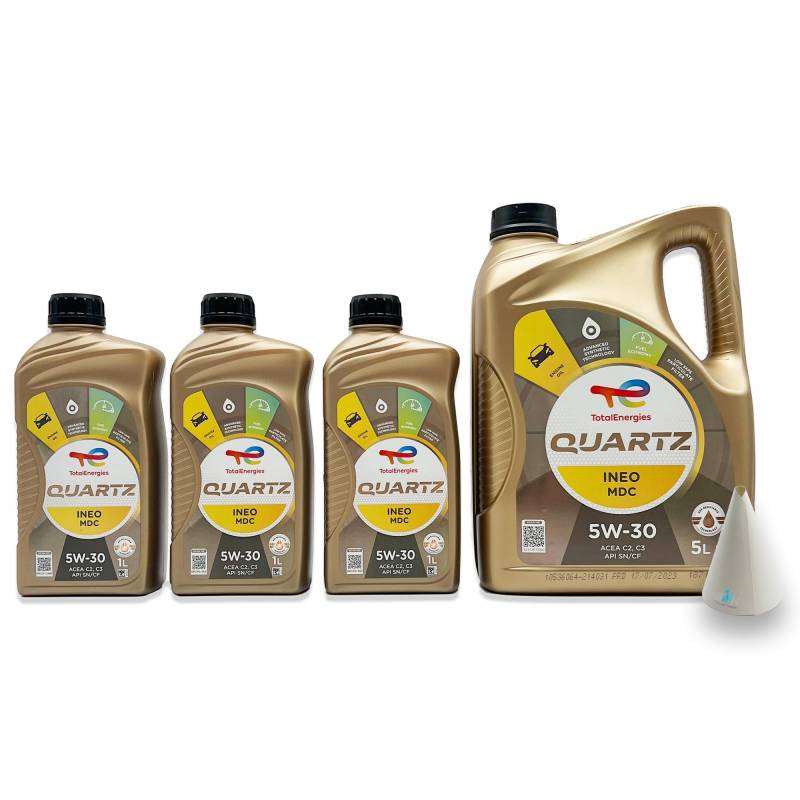 8 L Total Quartz Ineo MDC 5W-30 | kompatibel mit | MB 229.52 | GM GB2F0312070 | OV 040 1547 - D30 | 8 Liter | 5W30 Motoröl | Motorenöl | mit Trichter | weitere Freigaben & Empfehlungen siehe Artikel von SGplusMH