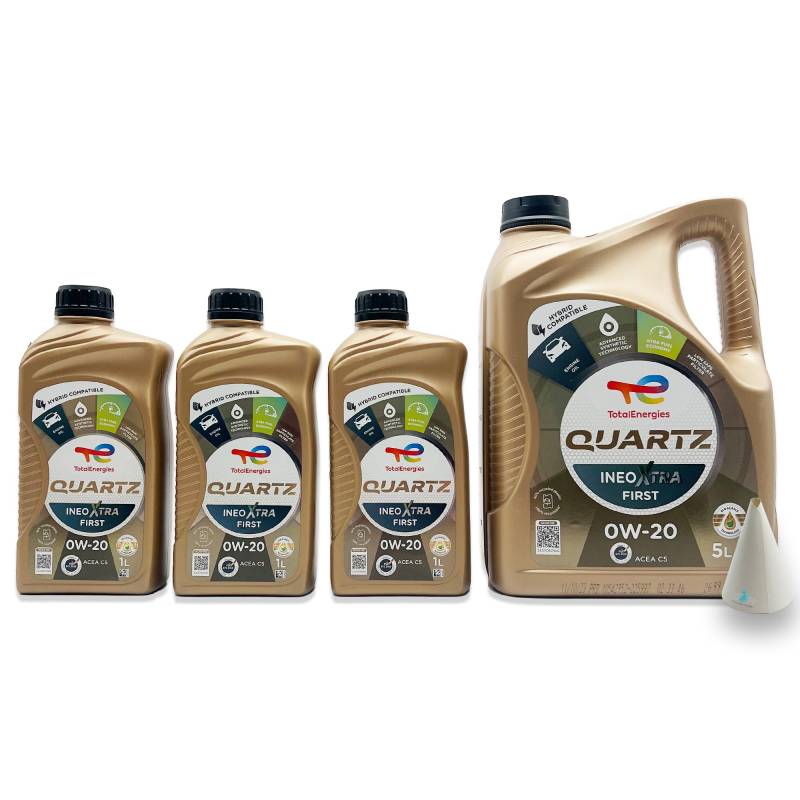 8 L Total Quartz Ineo Xtra First 0W-20 | kompatibel mit Opel/Vauxhall OV 040 1547 - A20 | PSA B71 2010 | 8 Liter | Motoröl | Motorenöl | mit Trichter | weitere Empfehlungen siehe Artikelbeschreibung von SGplusMH