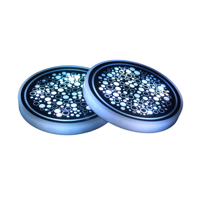 SH-RuiDu LED Getränkehalter Lichter, 2 LED Auto Untersetzer mit 7 Farben, leuchtendes Licht, Becherpad, USB Ladebecher, Untersetzer, Getränke-Untersetzer von SH-RuiDu