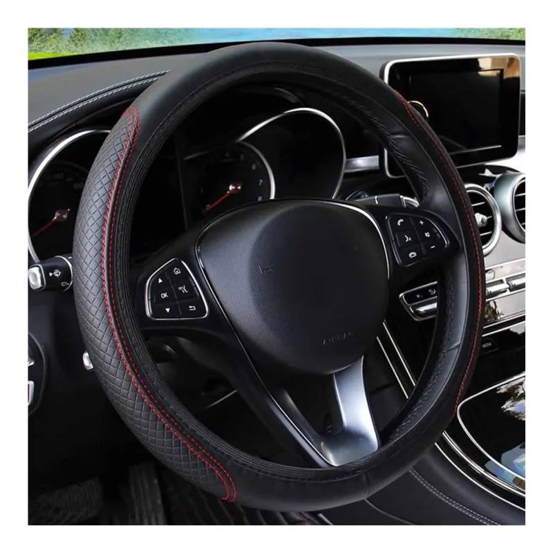 Lenkradbezug 1PC37-39cm Auto Lenkrad Abdeckung Skidproof Auto Lenkrad Abdeckung Anti-Slip Präge PU Auto-Styling Auto zubehör von SHANSHAN