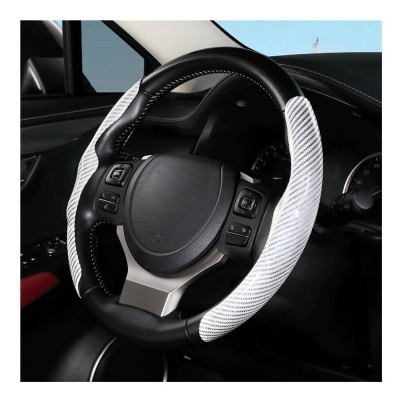 Lenkradbezug 36 cm Kohlefaser-Auto-Lenkrad-Abdeckung rutschfeste Auto-Lenkrad-Dekoration Schutzhülle von SHANSHAN