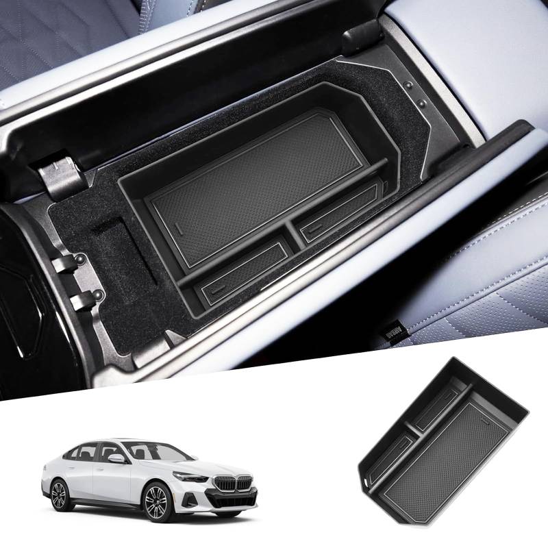 SHAOHAO Kompatibel mit BMW 5er G60 G61 G68 2024 2025 /BMW i5 Zubehör Mittelkonsole Aufbewahrungsbox Handschuhfach Armlehne G60 G61 2024 Auto Center Console Organizer BMW G60 Zubehör von SHAOHAO