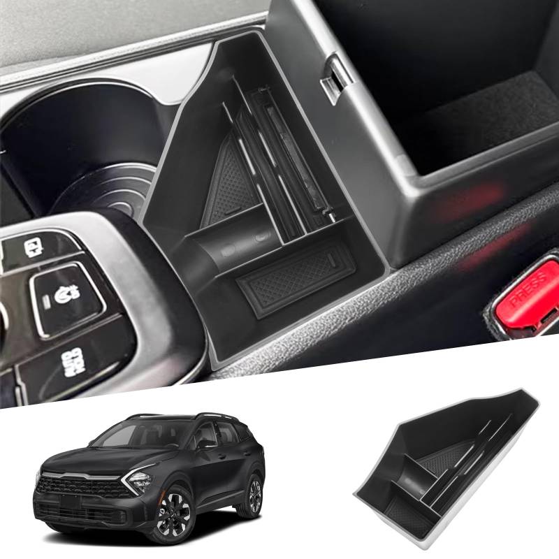 SHAOHAO Kompatibel mit KIA Sportage NQ5 2022 2023 2024 2025 Plug-in hybrid/hybrid/mild hybrid Mittelkonsole Aufbewahrungsbox Aufbewahrung Münzen KIA Sportage 2025 zubehör von SHAOHAO