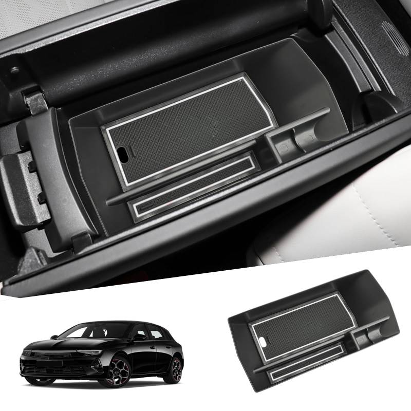 SHAOHAO Kompatibel mit Opel Astra L C02 Sports Tourer 2023 2024 2025 Mittelkonsole Armlehne Aufbewahrungsbox Mittelarmlehne Organizer Multifunktionaler Handschuhfach opel astra l zubehör (Weiß) von SHAOHAO