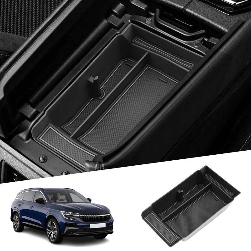 SHAOHAO Kompatibel mit Renault Espace 6 VI 2023 2024 2025 Mittelkonsole Armlehne Aufbewahrungsbox Zubehör Mittelarmlehne Organizer Tray, Multifunktionaler Handschuhfach Renault Espace Zubehör von SHAOHAO