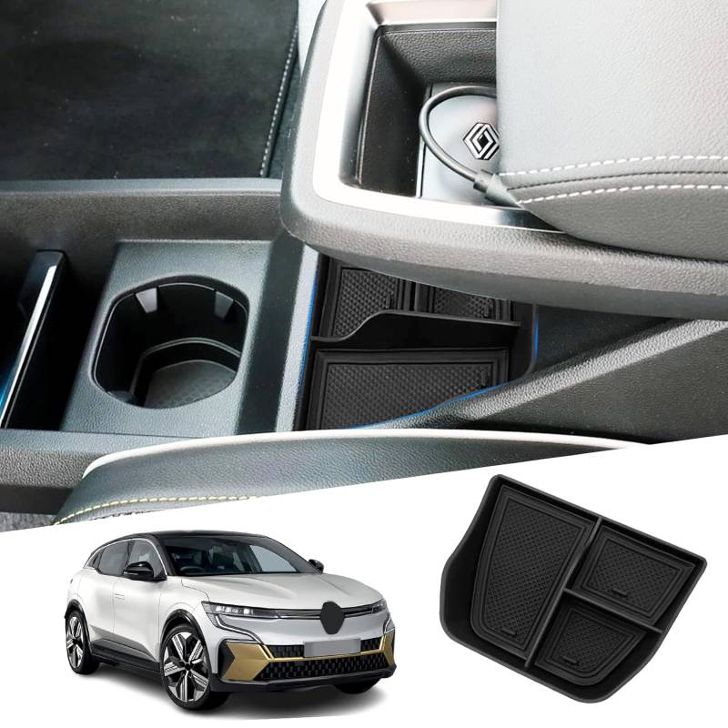 SHAOHAO Kompatibel mit Renault Scenic E-Tech 2024 2025 /Renault Megane E-Tech 2022 2023 2024 2025 /Mittelkonsole Aufbewahrungsbox Aufbewahrung Münzen Renault Scenic E-Tech zubehör von SHAOHAO